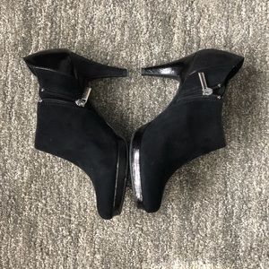 Black suede leather booties size 7